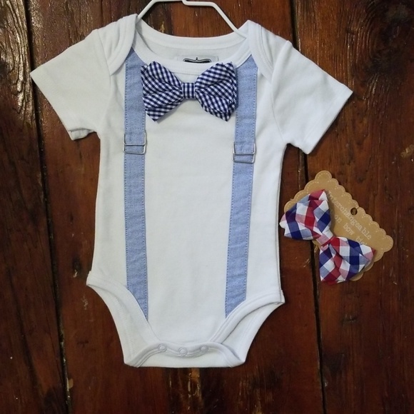 bow tie onesie set